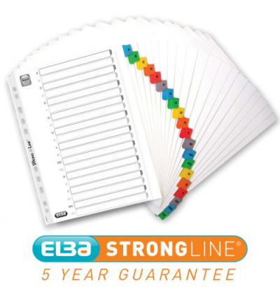 Elba A4+ Indices With Coloured Plastic Coated Tabs A-Z