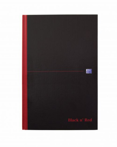 Black n Red Matt Casebound Hardback Notebook Ruled 192P B5