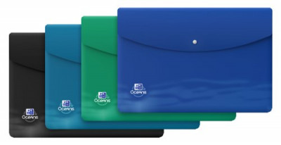 Oxford Oceanis Press Stud Wallet A4+ Assorted (Pack of 4) 400177825