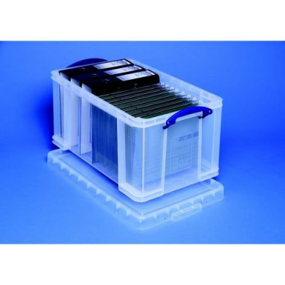 Really Useful Storage Box Plastic Lightweight Robust Stackable 48 Litre 290x465x270mm Clear