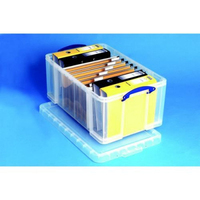 Really Useful Storage Box Plastic Lightweight Robust Stackable 64 Litre 440x710x310mm Clear