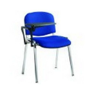 Taurus Chrome Frame Stacking Fabric Chair With Arms Blue
