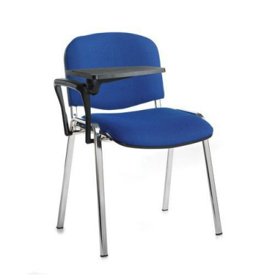 Taurus Chrome Frame Stacking Fabric Chair With Writing Tab Charcoal