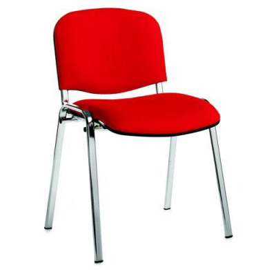 Taurus Chrome Frame Stacking Fabric Chair Red