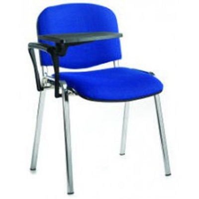 Taurus Chrome Frame Stacking Fabric Chair With Writing Tab Red