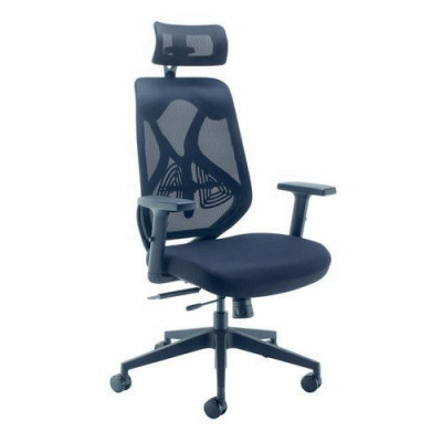 Arista Stealth High Back Chair Headrest Adjustable Arms Black/White KF80382