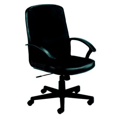 Jemini Thames Leather Look Executive Chair With Arms Black KF50189