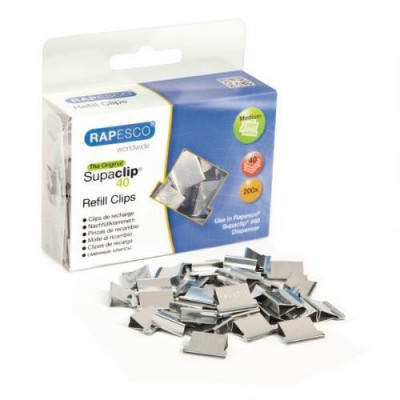 Rapesco Supaclip 40 Refill Stainless Steel Pack 200