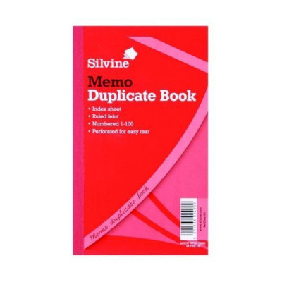 Silvine Standard Duplicate Memo Book 1-100 8x5