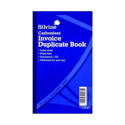 Silvine Carbonless Duplicate Single Invoice Book 1-100 8x5