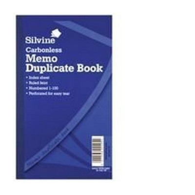 Silvine Carbonless Duplicate Memo Book 1-100 8x5