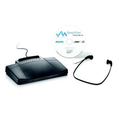 Philips Transcription Kit Software Headset 234 Foot Control 210 USB Adaptor and Dongle