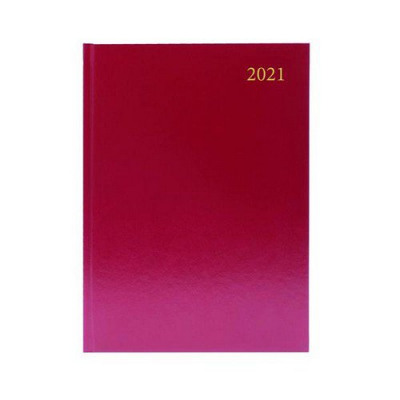 2021 Diary A4 Day Per Page Appointment Burgundy