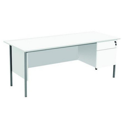 Eco 18 1800X750 4 Legged Rectangular Desk 2D Pedestal White Black