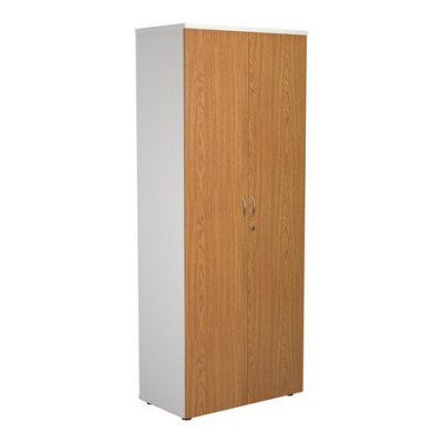 2000 Wooden Cupboard (450mm Deep) White Carcass Nova Oak Doors
