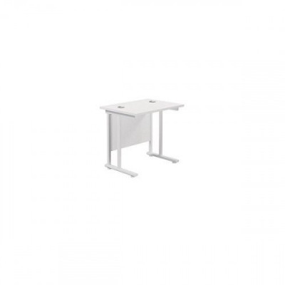 Jemini Cantilever Rectangular Desk 800x600mm White/White KF806172