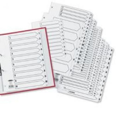 Concord Classic Index Mylar-reinforced Punched 4 Holes 1-15 A4 White