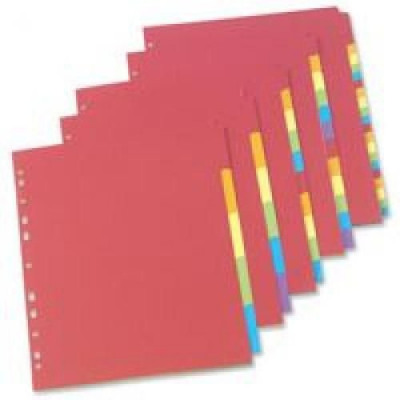 Concord Bright Subject Dividers Europunched 6-Part A4 Assorted