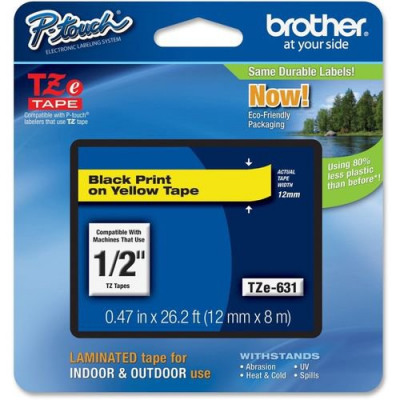 Brother P-Touch Tape TZe631 12mm Black/Yellow