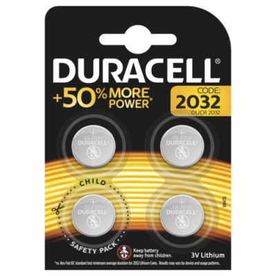 Duracell 2032 Lithium Coin Battery 3V Pack of 4