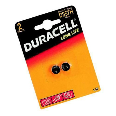 Duracell Oxide Button Batteries Silver  LR44 Pack 2