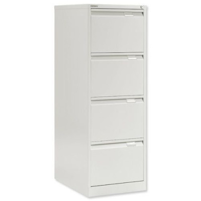 Bisley BS Filing Cabinet 4 Drawer White Dims 1321mm H x 470mm W x 622mmD