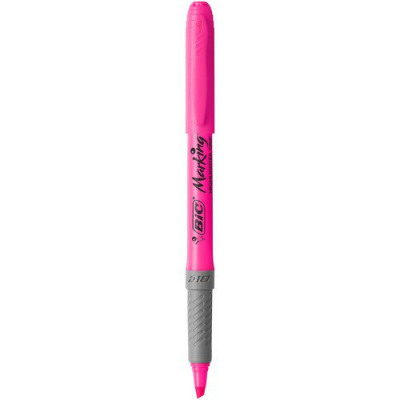 Bic Grip Pen-shaped Highlighter Pink Ref 811934 [Pack 12]