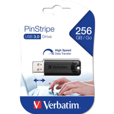 Verbatim Black Pinstripe 256Gb Usb 3.0 Flash Drive