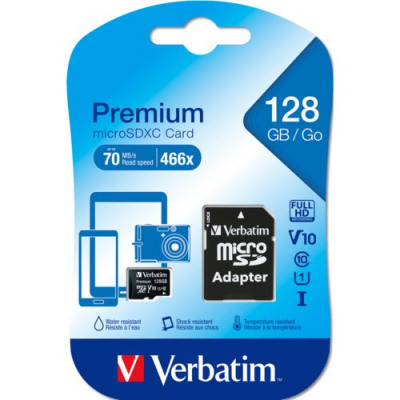 Verbatim Premium Sdxc Micro Card With Adapter 128Gb