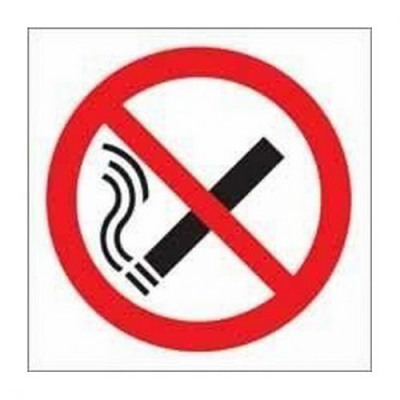 Safety Sign No Smoking Symbol 100x100mm Self-Adhesive (Pack of 5) KP01N/S
