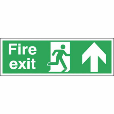 Safety Sign Fire Exit Up 150x450mm Self-Adhesive