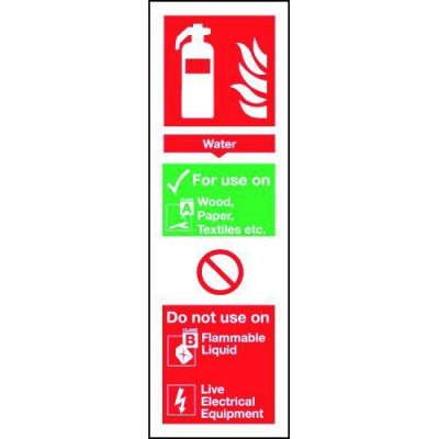 Safety Sign Fire Extinguisher Water 280x90mm PVC