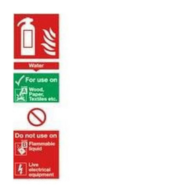Safety Sign Fire Extinguisher Water 280x90mm Self-Adhesive