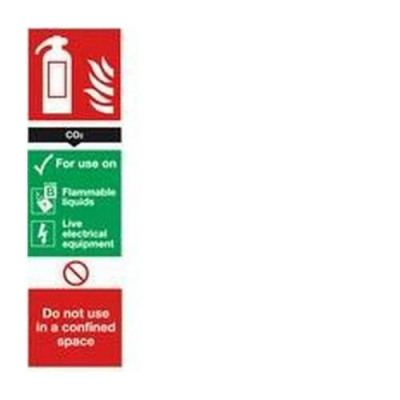 Safety Sign Carbon Dioxide Fire Extinguisher 280x90mm Self-Adhesive