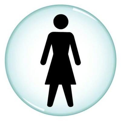 Domed Office Sign 60mm Ladies Clear Resin