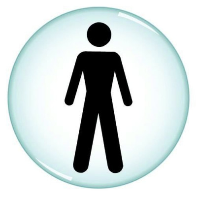 Domed Office Sign 60mm Gents Clear Resin