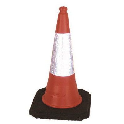 Red Weighted Traffic Cone With Reflective Sleeve 1000mm