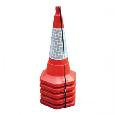 Safety Cone Standard One Piece H750mm with Sealbrite Sleeve Pack 5