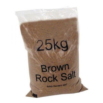 Rock Salt De-icing 25kg Brown Packed 40