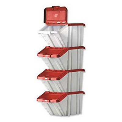 Multi-Functional Containers Red Lids Pack 4