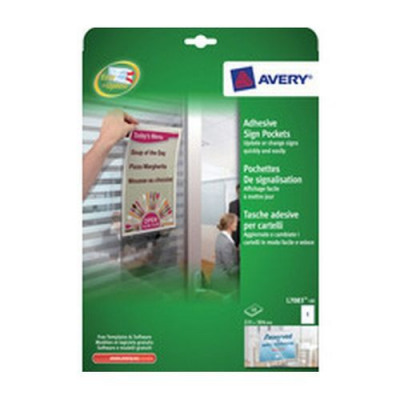 Avery Self-Adhesive Sign Pocket 221x304mm 1 per Sheet 10 Signs