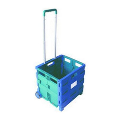 Folding Container Trolley Blue/Green