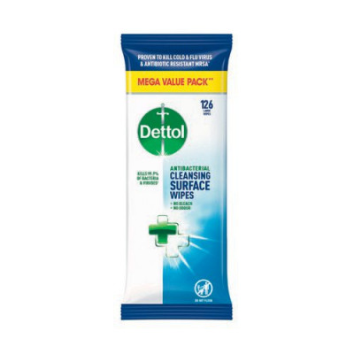Dettol Antibacterial Cleansing Wipes Pack of 126 3189500S