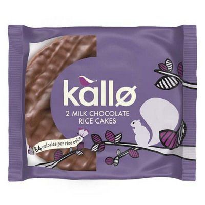 Kallo Belgian Milk Chocolate Rice Cake Thins Two Pack (Pack of 30) 0401230