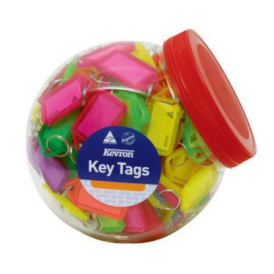 Key Tags Tub 46x30mm Assorted Pack 150