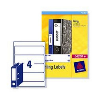 Avery Laser Labels For Lever Arch Files 200x60mm White 400 Labels