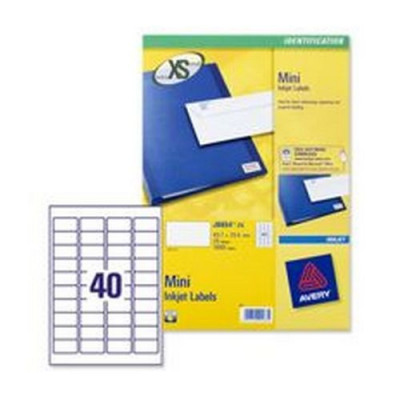 Avery Mini Inkjet Labels 45.7x25.4mm 40 Per Sheet White 1000 Labels Pack 25
