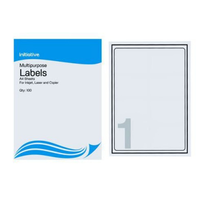 Initiative Multipurpose Labels 199.6 x 289.1mm 1 per Sheet Pack 100