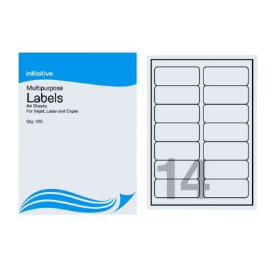 Initiative Multipurpose Labels 99.1 x 38.1mm 14 per Sheet Pack 100