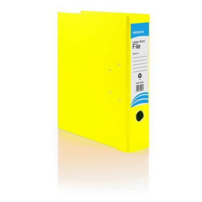 Initiative Lever Arch File Foolscap Yellow Metal Shoe and Thumbring